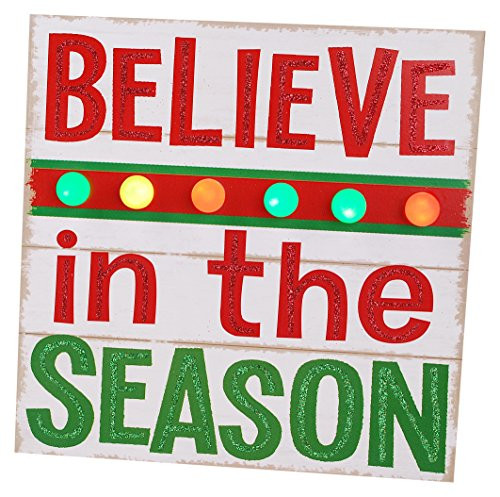 Blossom Bucket 178-72514 Believe in Season' LED Wall Sign Home Decor