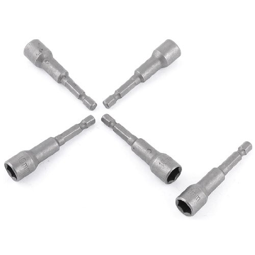 uxcell a13121300ux0798 65mm Long Hex Magnetic Power 10mm Socket Nut Driver Setters, 5-Piece