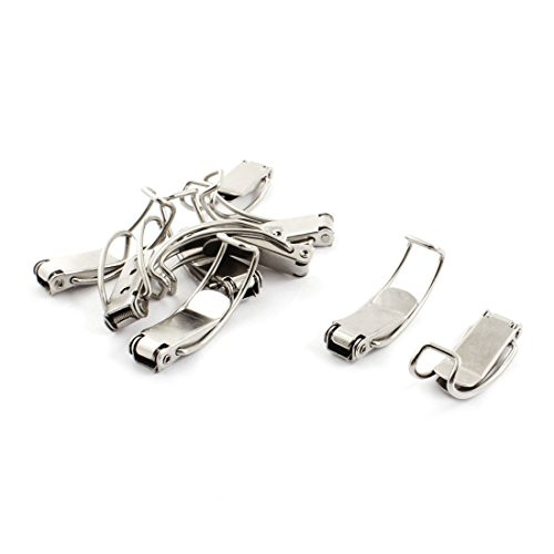 Uxcell 6cm Spring Loaded Straight Loop Closet Draw Toggle Latch, 10-Piece