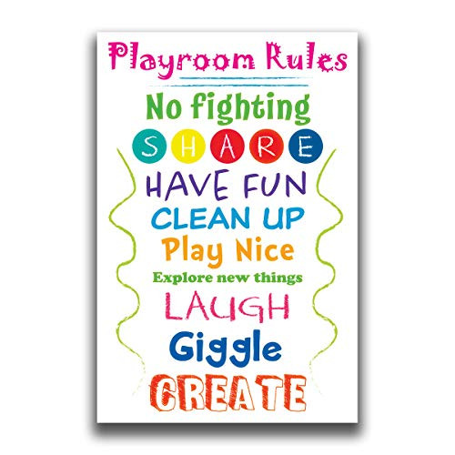 JSC398 Playroom Rules Classroom Poster | 18-Inches by 12-Inches | Premium 100lb Gloss Poster Paper JSC398 Playroom Rules Classroom Poster | 18-Inches by 12-Inches | Premium 100lb Gloss Poster Paper