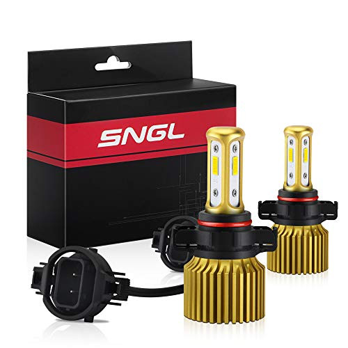 SNGL 5202 LED Fog Light Bulbs yellow 3000k Max 5800LM, Fanless 5201 9009 PS19W 5202 LED Bulbs for DRL or Fog Light Lamp Replacement Super Bright