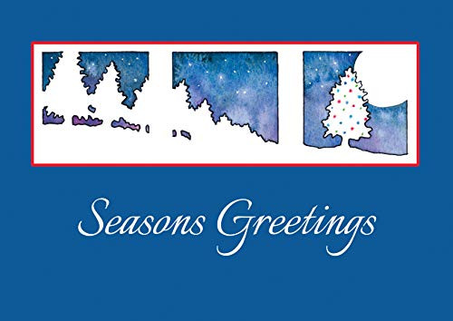 All Is Calm Seasons Greetings Merry Christmas Happy Holidays Greeting Cards - 18 5x7 Cards and Matching Envelopes