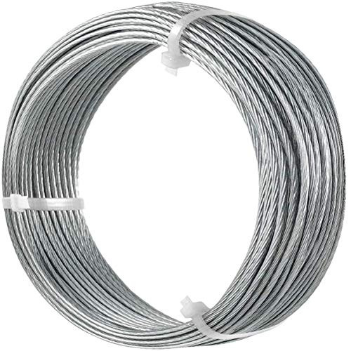 Vinyl Coated Picture Hanging Wire #4 100-Feet Braided Picture Wire Heavy,Supports up to 50lbs for Photo Frame Picture,Artwork,Mirror Hanging(1.5mm x 3