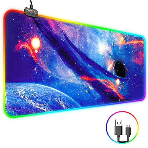 RGB Mouse Pad, Zpose Led Mouse Pad, Gaming Mouse Pad, Large Gaming Mouse Pad, Gaming Mousepad, Large Mouse Pad Gaming, Mouse Pad Gaming, 14 Lighting M