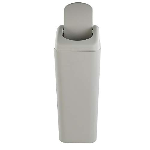 Cand 10 L Plastic Trash Can, Swing Lid Trash Bins(Light Grey)