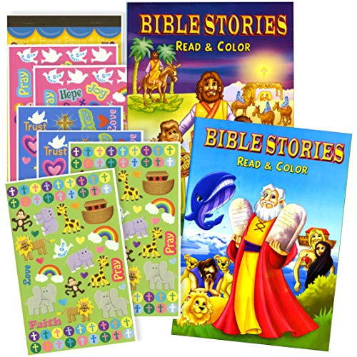 Bible Stories Coloring Book Set (2 Books ~ 96 Pages) Jesus, Noah, Daniel With Noah's Ark Stickers Bible Stories Coloring Book Set (2 Books ~ 96 Pages) Jesus, Noah, Daniel With Noah's Ark Stickers