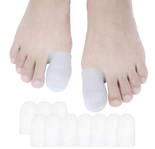 JK.Toes 10 Pack Big Toe Caps Protectors, Gel Toe Covers - Cushion for Corns, Calluses, Blister, Ingrown Toenail and Reduce Friction