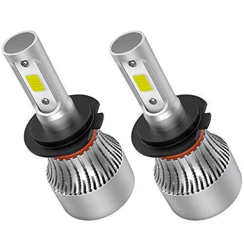 Crownova H7 Led Headlight Bulbs, S2 Series Flip COB Chips, 3600lm High Beam/Low Beam/Fog Light Replacement Bulb, 6500k Cool Daylight