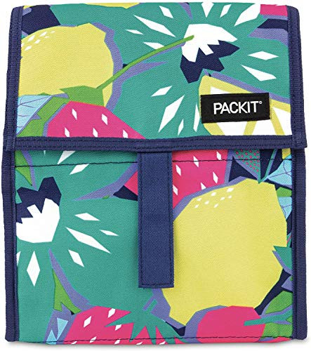 PACKIT pack it 10 inch 10 hour Freezable Foldable Reusable Multipal Uses Lunch Bag with Adjustable Strap (Frutopia)