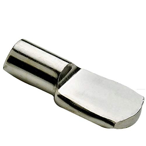 5mm"Spoon" Style Cabinet Shelf Support Pegs - Polished Nickel - Package of 25