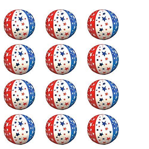 Windy City Novelties (12 Pack) Patriotic Stars & Stripes Theme Inflatable Beach Balls 16 inch