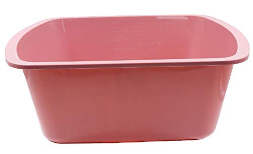 Comfort Axis Rectangular Plastic Wash Basin with Graduations, 7 Quart, 3 Pack, Rose