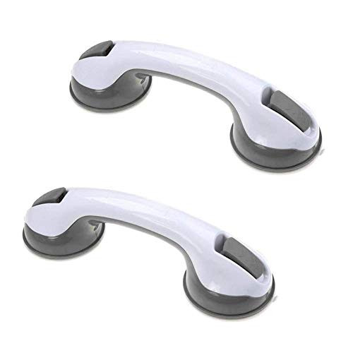 YOUDirect Grab Bars for Bathroom, 12" Suction Grab Bars for Bathtubs Showers Toilet, Safety Grip Bars Suction Hand Rails Assist Bars for Elderly Senio