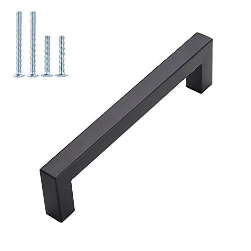 5Pack 5in Cabinet Handles Black Drawer Pulls - goldenwarm LSJ12BK Kitchen Cabinet Pulls Black Cabinet Hrdware, Cabinet Door Handles for Cabinets