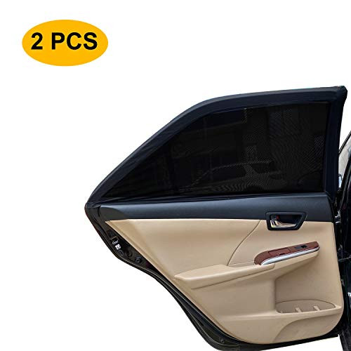 Universal Rear Side Window Sun Shade(2 pcs),Car Sun Screen Protect Baby Kids and Pets from The Sun Burn,Breathable Sun Shade Mesh Fits Most Cars/SUVs