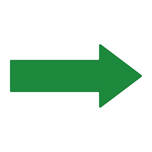 12 Inch Removable Arrow Decal | Temporary Floor and Wall Arrow Sticker - Green - Pack of 6