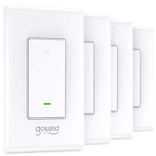 Smart Switch, Gosund Smart WiFi Light Switch Works with Alexa and Google Assistant 2.4Ghz, Remote Control/Voice Control and Schedule, Neutral Wire Req