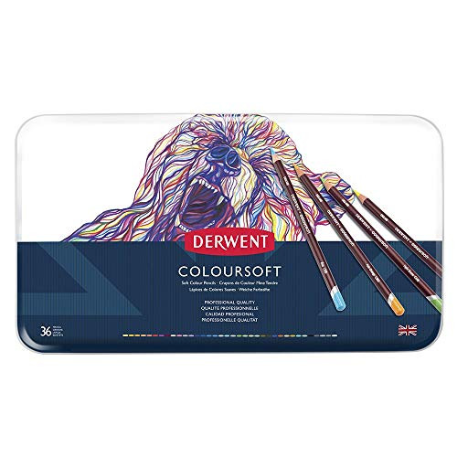 Derwent Colorsoft Pencils, 4mm Core, Metal Tin, 36 Count (0701028)