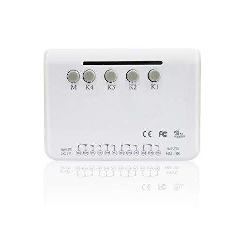 4 Channel WiFi Momentary Inching Relay Self-Locking Switch Module WiFi Relay Switch Module Smart Home Remote Control, DC 5V DIY Switch Module Compatib