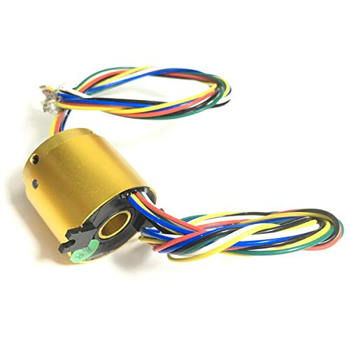 Taidacent Through Bore Electrical Slip Ring Rotary Electrical Contact 6/12/18/24 Wire Rotate Conductive Energization Collector Ring Brushes Hollow Sha