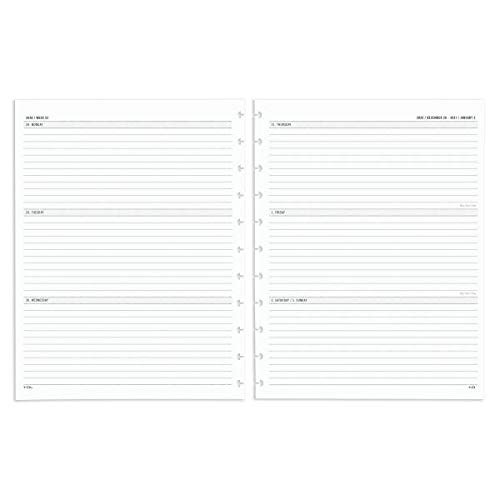 TUL Discbound Weekly/Monthly Refill Pages, Letter Size, 8-1/2" x 11", January to December 2021, TULLTFILR-WM-RY