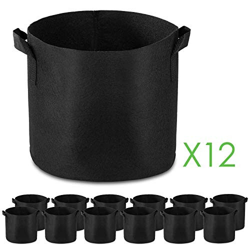 Garden4Ever 12-Pack 1 Gallon Grow Bags Heavy Duty Container Thickened Nonwoven Fabric Plant Pots with Handles