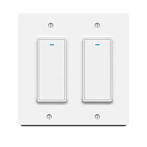 Smart Light Switch, Aleath Smart Switch, 2.4Ghz WIFI Light Switch - Neutral Wire Needed, Compatible with Alexa, Google Assistant and IFTTT, Remote Con