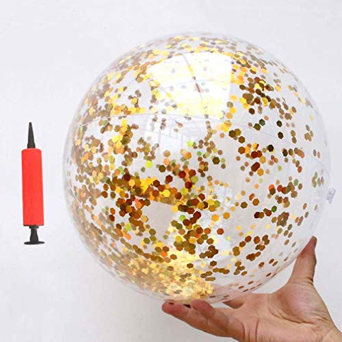 Beach Ball,16 inch Inflatable Glitter Beach Ball Swimming Pool Balls for Summer Beach Pool and Party Favor