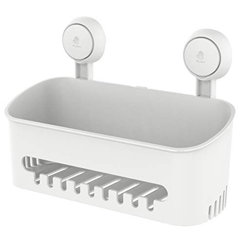 LEVERLOC Shower Shelf Suction Cup NO-Drilling Removable Shower Caddy Powerful Heavy Duty Max Hold 22lbs Caddy Suction Cup Waterproof Organizer for Bat LEVERLOC Shower Shelf Suction Cup NO-Drilling Removable Shower Caddy Powerful Heavy Duty Max Hold 22lbs Caddy Suction Cup Waterproof Organizer for Bat