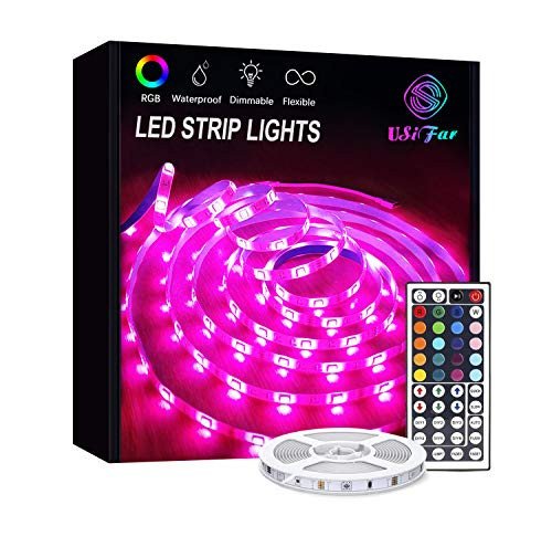 Led Strip Lights, 16.4ft Waterproof led Color Changing Strip Lights, RGB SMD 5050 Dimmable Flexible led Tape Lights, Suitable for Bedroom, Kitchen, TV Led Strip Lights, 16.4ft Waterproof led Color Changing Strip Lights, RGB SMD 5050 Dimmable Flexible led Tape Lights, Suitable for Bedroom, Kitchen, TV