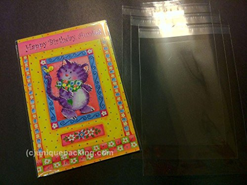 100 Pcs 4 3/4 X 6 1/2 Clear A6 Card Resealable Cello / Cellophane Bags (by UNIQUEPACKING)