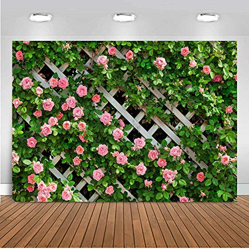 AIIKES 7x5FT Flowers Photography Backdrop Spring Floral Photo Background Green Leaf Fence Backdrops Wedding Bridal Backdrop Baby Shower Birthday Photo AIIKES 7x5FT Flowers Photography Backdrop Spring Floral Photo Background Green Leaf Fence Backdrops Wedding Bridal Backdrop Baby Shower Birthday Photo