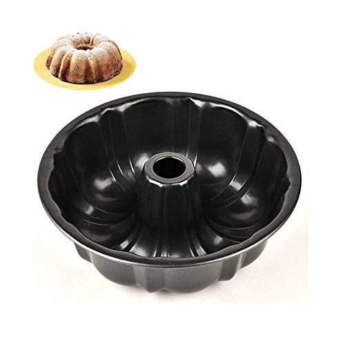 Flower Cake Carbon Steel Baking Molds 9 Inch,Grade Fluted Round Cake Pan,Non-Stick Cake Pan for Bread,Gelatin,Jello,Buntcake,Tube Bakeware for Oven an
