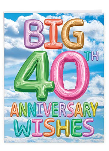 The Best Card Company Inflated Messages - Milestone Anniversary From Us Card with Envelope (Letterhead 8.5 x 11 Inch) - Couple Milestone J5651FMAG-US