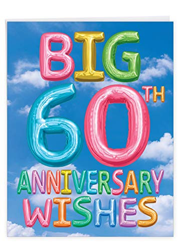 The Best Card Company Inflated Messages - Milestone Anniversary From Us Card with Envelope (Letterhead 8.5 x 11 Inch) - Couple Milestone J5651HMAG-US