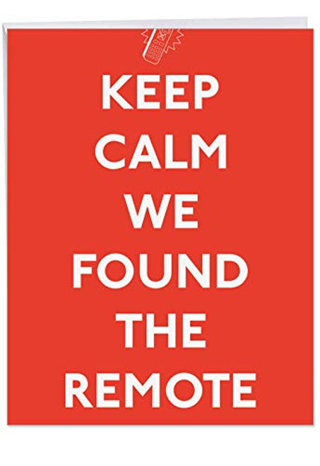 Large Funny Birthday Card for Father: 'Keep Calm Remote' With Envelope (Big 8.5 x 11 Inch) - Happy Birthday Dad - Large Greetings Card for Special Occ Large Funny Birthday Card for Father: 'Keep Calm Remote' With Envelope (Big 8.5 x 11 Inch) - Happy Birthday Dad - Large Greetings Card for Special Occ
