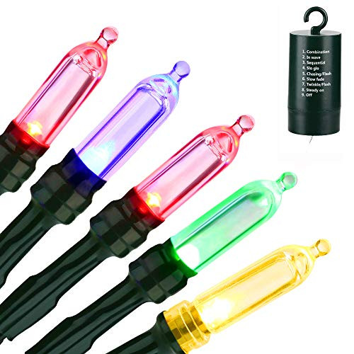 Toodour Battery String Lights, 33ft 100 LED Battery Operated String Lights with 8 Modes and Timer, Waterproof Battery Fairy Lights for Garden, Party,