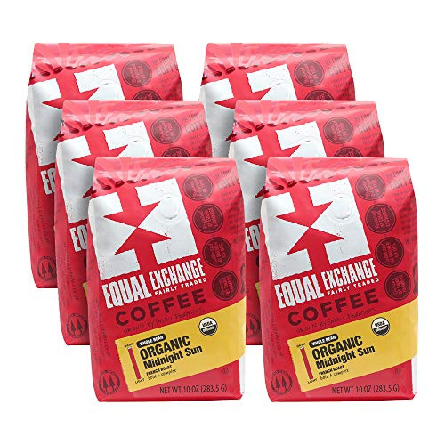 Equal Exchange Organic Ground Coffee, Midnight Sun Bag, 10 Ounce (Pack of 6)