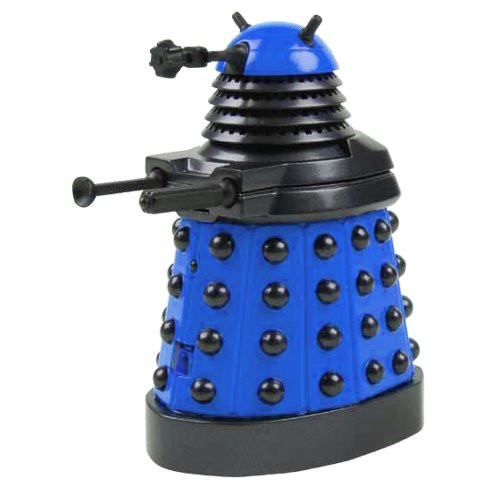 Underground Toys Doctor Who Dalek - Blue Desktop Patrol Figure with Motion Detectors and Sound Effects - 4" Tall