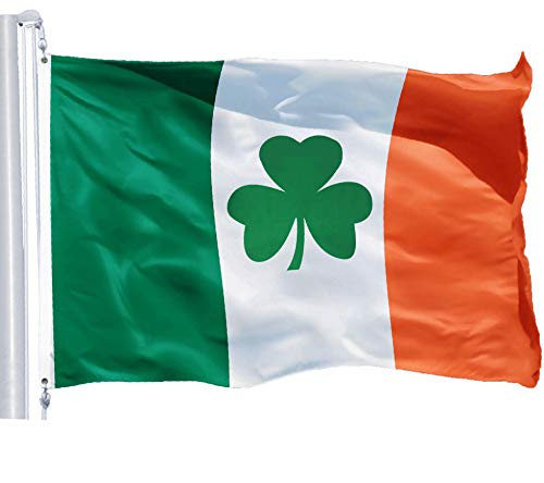 G128  Irish Flag (Shamrock) | 3x5 feet | 150D Printed Polyester  Indoor/Outdoor, Quality Polyester, Brass Grommets