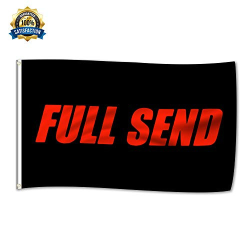 MICHAELAN Nelk Boys - Full Send Flag - Cool Flags - Funny Banner for College Dorm Room, Man Cave, Tailgates and Parties - 3x5 Feet (Black)