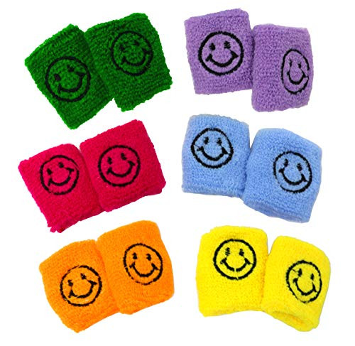 Kids Wristbands Smiley Face In Assorted Colors - Kids Wrist bands With Happy Smile Face Design - Awesome Pack Of 12 Smile Wristbands Party Favor, Give
