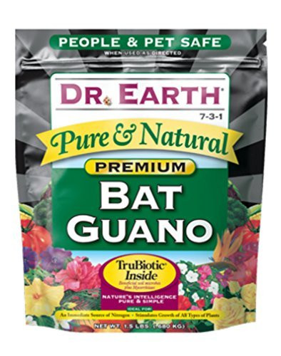 Dr. Earth 726 Premium Organic and Natural Bat Guano with Trubiotic, 7-3-1,Multi,1.5 lb