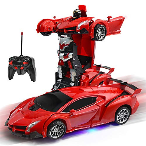 Olabeno RC Car Robot for Kids 2.4GHz Transforming Robot Remote Control Car with One-Button Deformation & Realistic Engine Sounds and 360Speed Drifting
