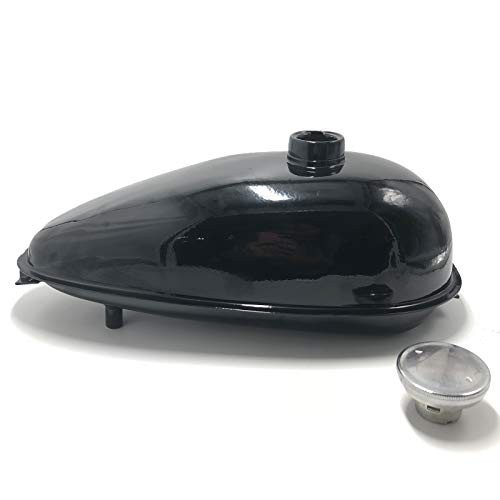 DONSP1986 4L Gas Tank with Cap, Black Color, Gas Motorized Bicycle 49cc/66cc/80cc