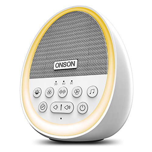 White Noise Machine,ONSON Sound Machine for Sleeping & Relaxation, with Baby Soothing Night Light, 29 High Fidelity Nature Sounds, Sleep Sound Therapy