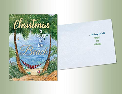 PERFORMING ARTS BOXED CHRISTMAS CARD SET Beach Christmas Set of 18 cards with full color inside designs/18 envelopes (1 design per box)