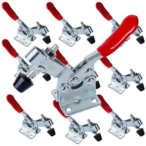 10 Packs 198lb Toggle Clamp Set, KINJOEK 201B Quick Release Horizontal Clamp Hand Tools