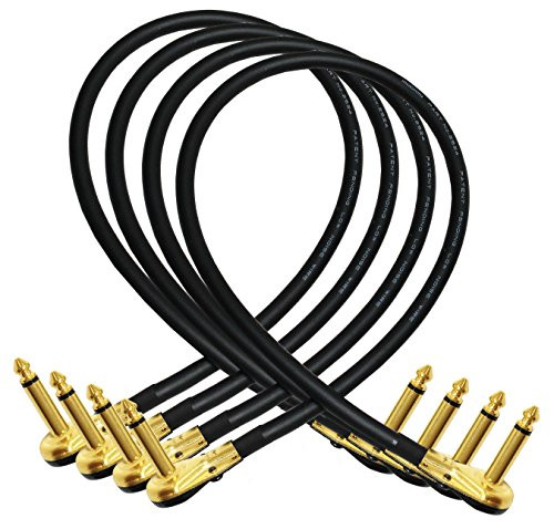 4 Units - 18 Inch - Pedal, Effects, Patch, instrument cable CUSTOM MADE By WORLDS BEST CABLES  made using Mogami 2524 wire and Eminence Gold Plated  i