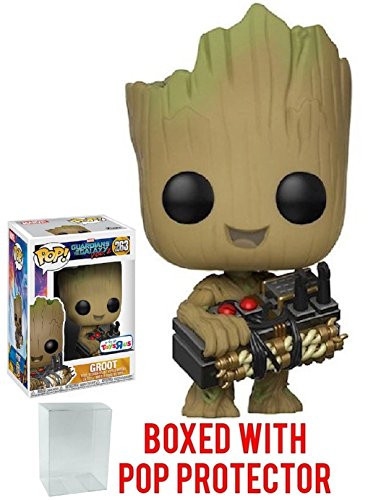 Funko Pop! Marvel Guardians of the Galaxy Vol. 2 Groot #263 (Holding Bomb) Toys R Us Exclusive (Bundled with Pop BOX PROTECTOR CASE)